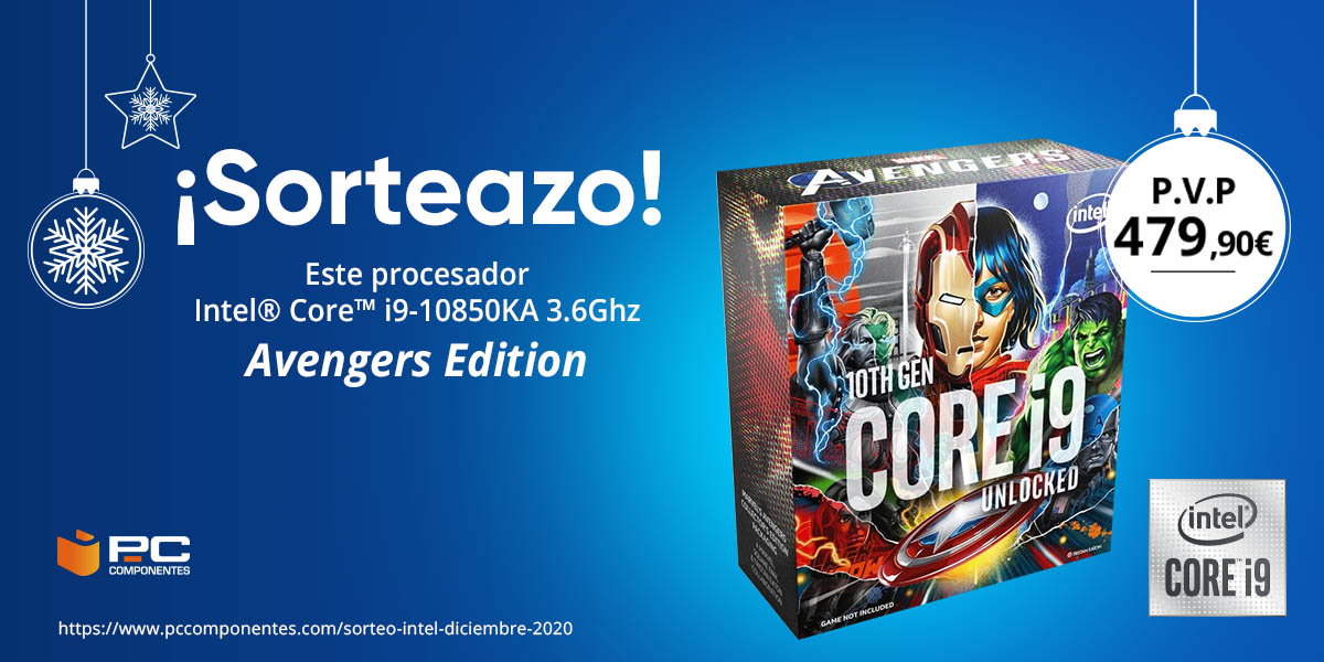 pccomponentes's tweet image. 🎄ÚLTIMAS HORAS🎄

🎅 ¡Si Papá Noel tampoco se ha portado este año con lo regalos aún puedes llevarte un @Intel_Spain Core i9-10850KA 3.6Ghz Avengers Edition! 

1⃣ RT y sigue a @pccomponentes 
2⃣ Comenta con #PcComponentesFelizNavidad diciendo qué te han regalado.

🎁 ¡Suerte!