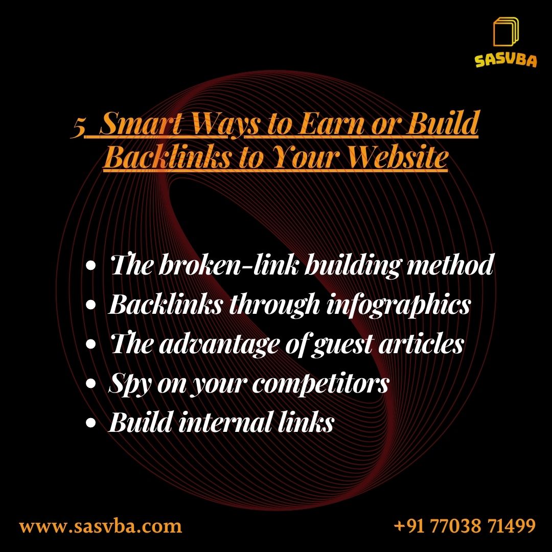 SasvbaInstitute's tweet image. Here are 5 ways to earn or build backlink to your website.
.
.
.
#newwebsite #backlink #branding #marketing #web #seo
