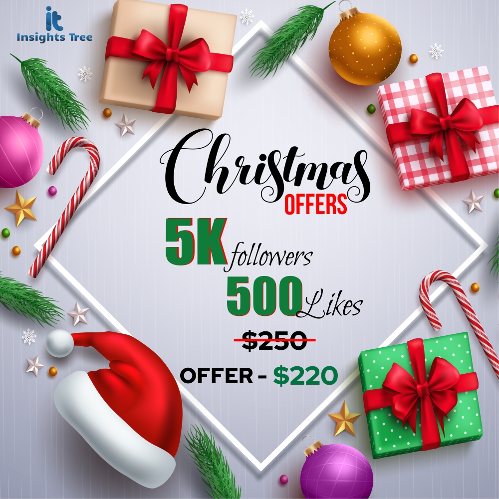 insightstree's tweet photo. 👍𝐆𝐞𝐭 𝟓𝐤 𝐅𝐨𝐥𝐥𝐨𝐰𝐞𝐫𝐬 &amp; 𝟓𝟎𝟎 𝐋𝐢𝐤𝐞𝐬 𝐢𝐧 $𝟐𝟐𝟎 𝐔𝐒𝐃

#christmas #christmasoffer #christmas2020 https://t.co/6Euq6mAScj