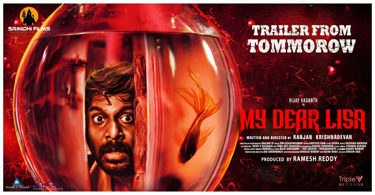 #VijayVasanth Starring #MyDearLisa Trailer from Tomorrow

@iamvijayvasanth  
@RKrishnadevan
@DmUdhayakumar
@IamChandini_12
@HarishSurender  
@srkarthik07 
@triplevrecords