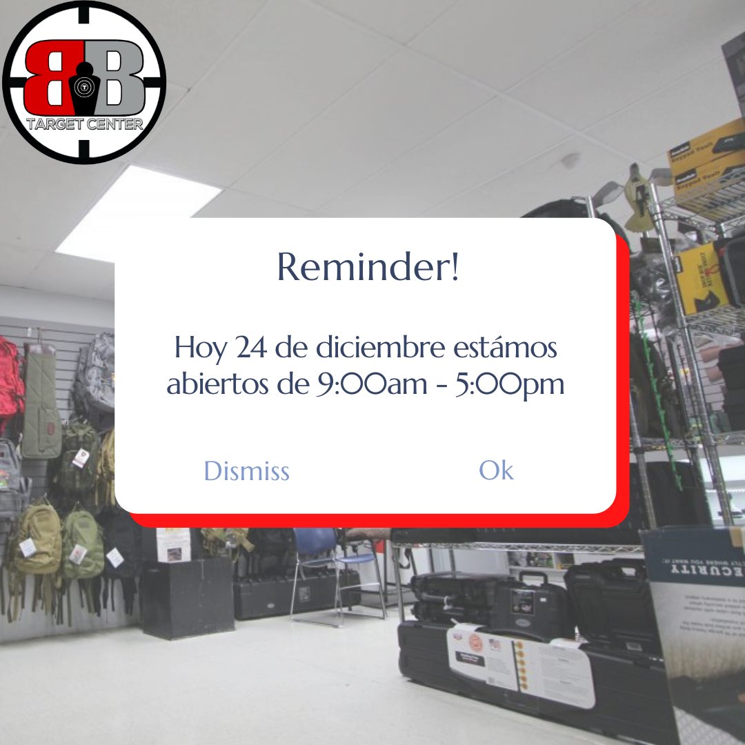 bbtargetcenter's tweet photo. Recuerden que hoy cerramos a las 5:00pm!!! https://t.co/JCQLqWs041