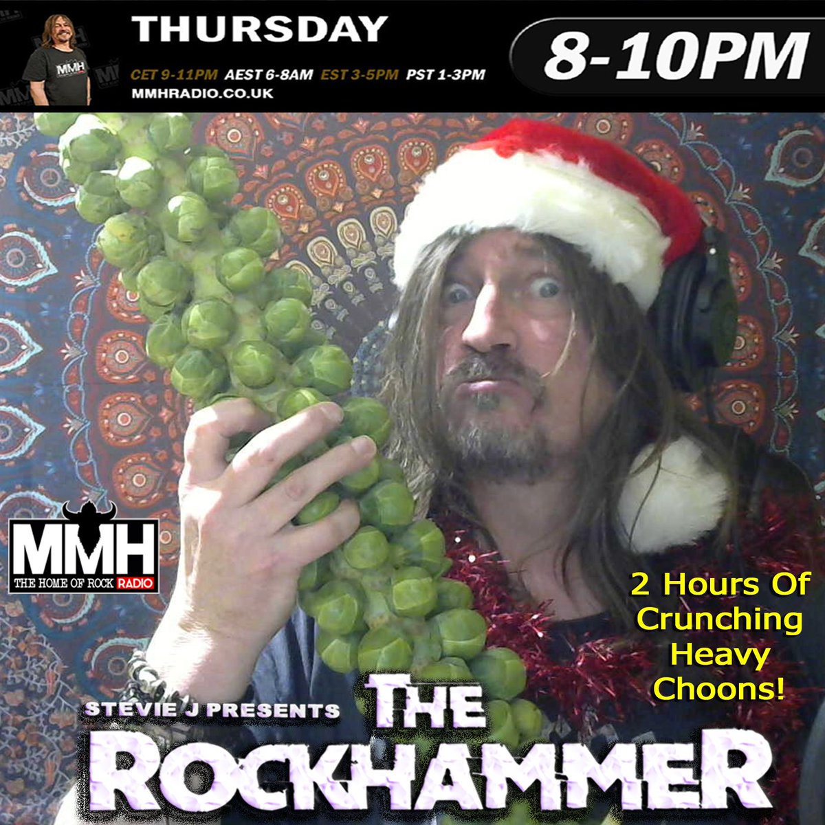 (2) Also our featured artists <a href="/BootyardB/">Bootyard Bandits</a> provide the ONLY Xmas tune tonight, so you can keep it to 11 with <a href="/Sevendust/">SEVENDUST</a> <a href="/celldweller/">celldweller</a> <a href="/testament/">Testament</a> <a href="/spiritadrift/">Spirit Adrift</a> <a href="/MW_Schenker/">Michael Schenker</a> and of course #MadatoryMotorhead <a href="/myMotorhead/">Official Motörhead</a> 
There's a tasty #RockhammerSandwich from <a href="/ricksaints76/">Rick</a> too! 8pm