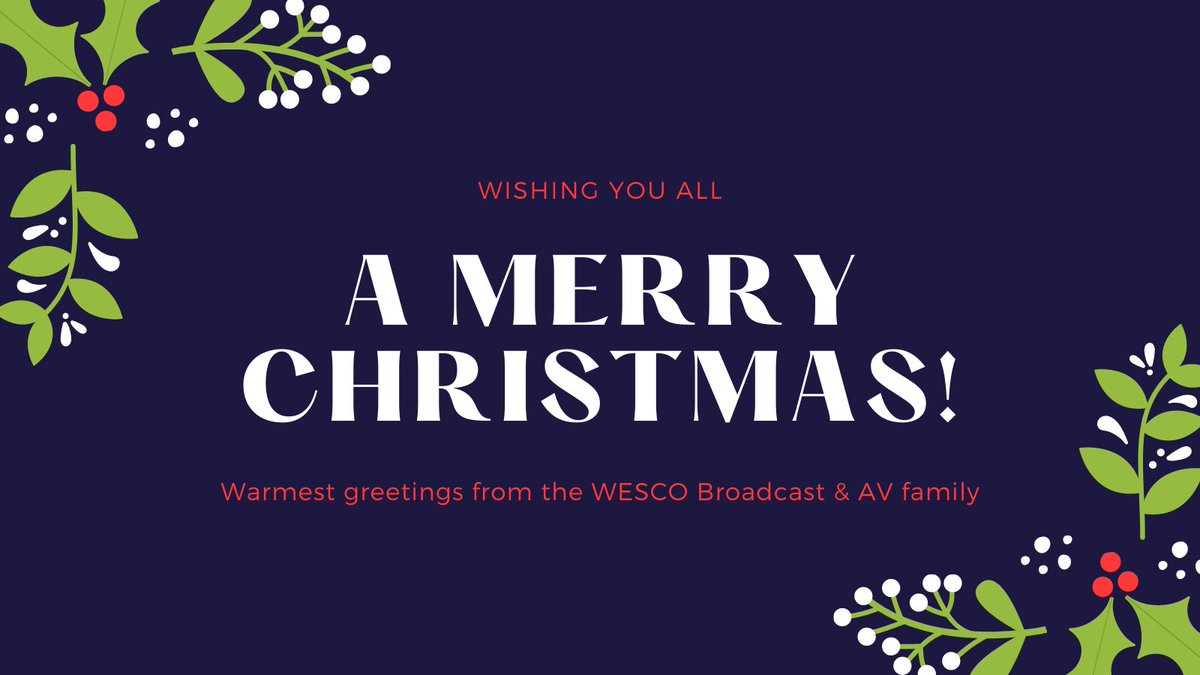 WESCObroadcast's tweet photo. Happy holidays! Our facilities are closed today and tomorrow. We will reopen on Monday. Remember you can place orders online anytime at https://t.co/rG7IHjQ00j.  MERRY CHRISTMAS! ✨🎄☃️

#AVTweeps #proAV #WBAV #MerryChristmas https://t.co/zdv1RXPwsx