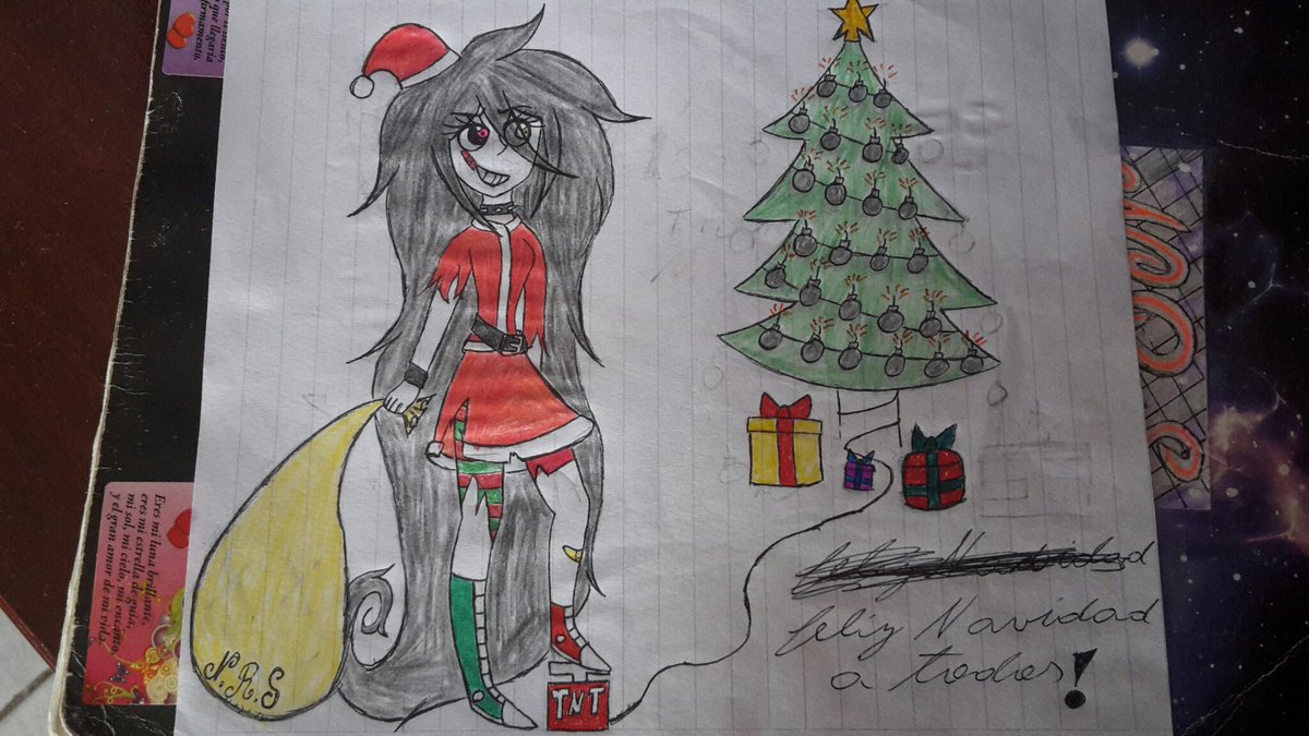 NadiraSanta's tweet photo. Locura : hola a todos!!!! Soy yo!! La hermosa y dulce locura The Winter mi creadora... Me dio este retrato mío para que se los mostrara que por cierto me veo muy bien~.... y también para desearles a todos sus seguidores una hermosa y feliz Navidad para ustedes y sus familias!! https://t.co/EqJKssTwpS