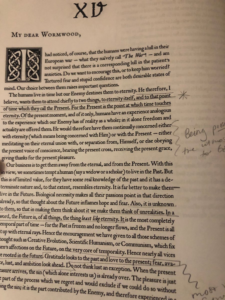 destiny_divine_'s tweet image. I always love the conviction &amp;amp; refreshment of THE SCREWTAPE LETTERS. Today’s chapter had some good thoughts on where we ought to anchor our minds to most successfully elude our enemy. I’m leaning into being present over the next few days.🎄❤️#BattlePreparation #DivineAppointments