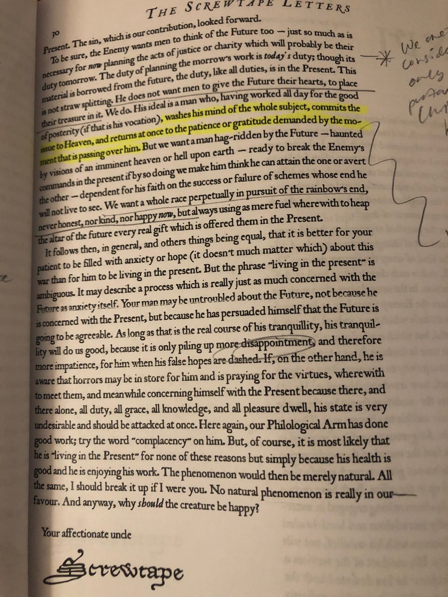 destiny_divine_'s tweet image. I always love the conviction &amp;amp; refreshment of THE SCREWTAPE LETTERS. Today’s chapter had some good thoughts on where we ought to anchor our minds to most successfully elude our enemy. I’m leaning into being present over the next few days.🎄❤️#BattlePreparation #DivineAppointments