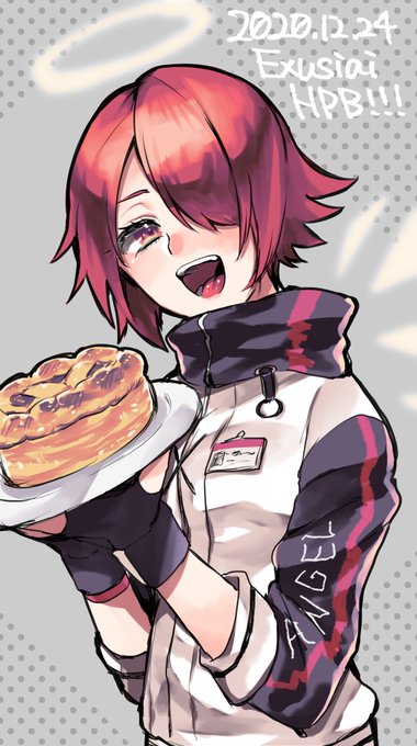 #明日方舟 #アークナイツ 

初めての☆6はエクシアだった……ありがとおねえ!!!!!!!
エクシア〜〜〜〜お誕生日おめでとぉ〜〜〜〜!!!!!!!
エクシア初心者なのでとりあえずアップルパイ持たせました🍎 