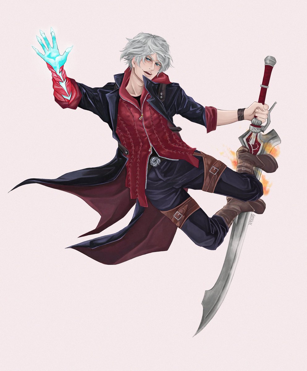 Gmorkx's tweet photo. Dmc4 air taunt Nero for a secret santa drawing event :3

#dmc #dmc4 #dmc5 #Nero #DevilMayCry #Sparda #Redqueen #deviltrigger #dmcart https://t.co/Uv4zucSVNl
