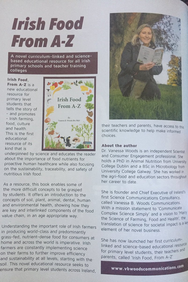 DrVanessaWoods's tweet photo. With thanks to @i_h_f_a for their feature on my new book and support for #IrishFoodFromAtoZ in the beautifully presented Winter Journal. See https://t.co/W5U5ctnpiu for full details
#IrishFood
#ScienceCommunications
#CommunicatingComplexScienceSimply https://t.co/d6FXpO6QRO