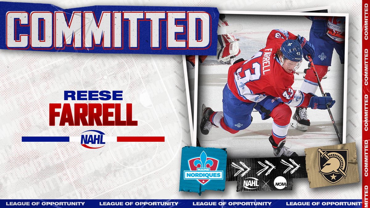 #NAHL Commitment Alert: <a href="/MaineNordiques/">Maine Nordiques</a> forward Reese Farrell has committed to play NCAA Division I <a href="/collegehockey/">College Hockey Inc.</a> for <a href="/ArmyWP_Hockey/">Army Hockey</a> in <a href="/Atlantic_Hockey/">Atlantic Hockey America</a> nahl.com/news/story.cfm…