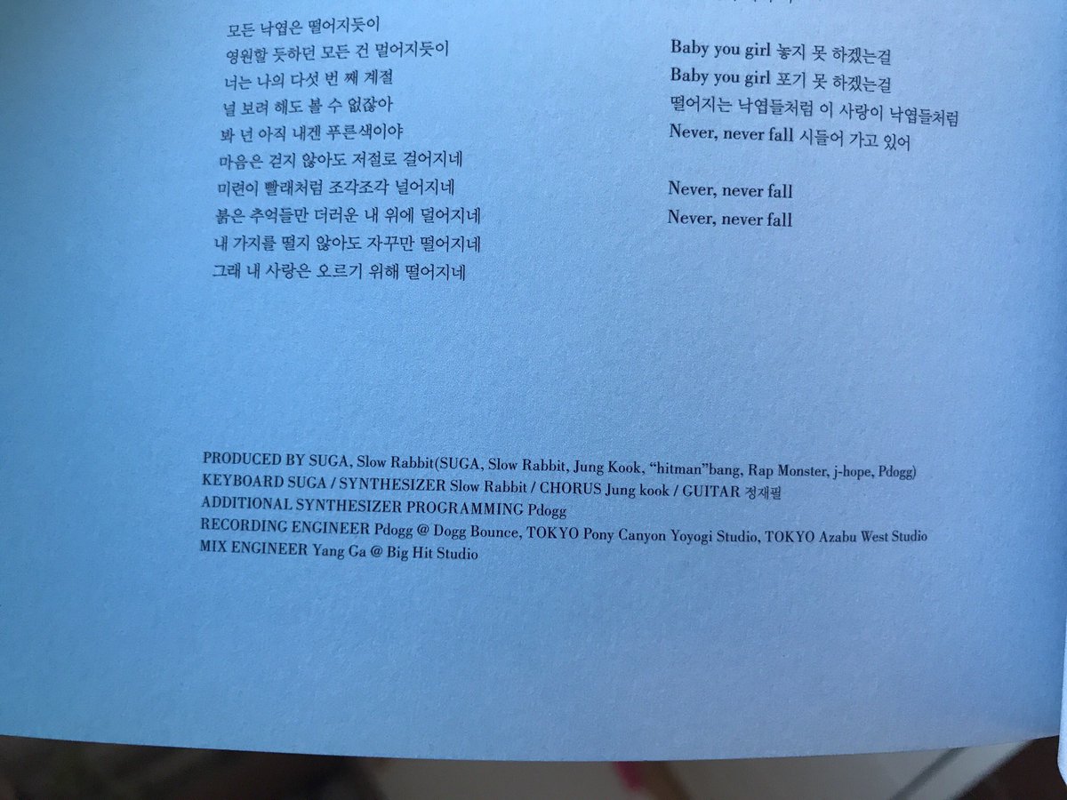 here are the album credits for Autumn Leaves, SUGA as lead producer, Slow rabbit second, these two are OUTSIDE the brackets and thats how you know they're the producers. INSIDE the brackets we find the composers and lyricists. all are laid out in order of participation