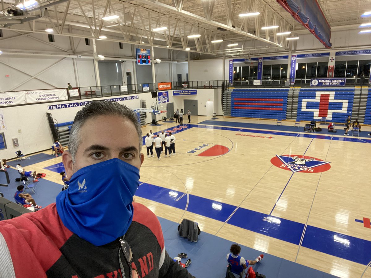 ScoreBreak's tweet photo. Exciting day! @RobCarlinTBD had a chance to show off our incredible @ScoreBreak technology at a @DeMathaCatholic scrimmage. @DeMathaHoops got a chance to see the full power of our product's capabilities. Looking forward to what's next! #EnhanceYourPrep #BreakTheHuddle #OneDeMatha https://t.co/sOmZISYq90