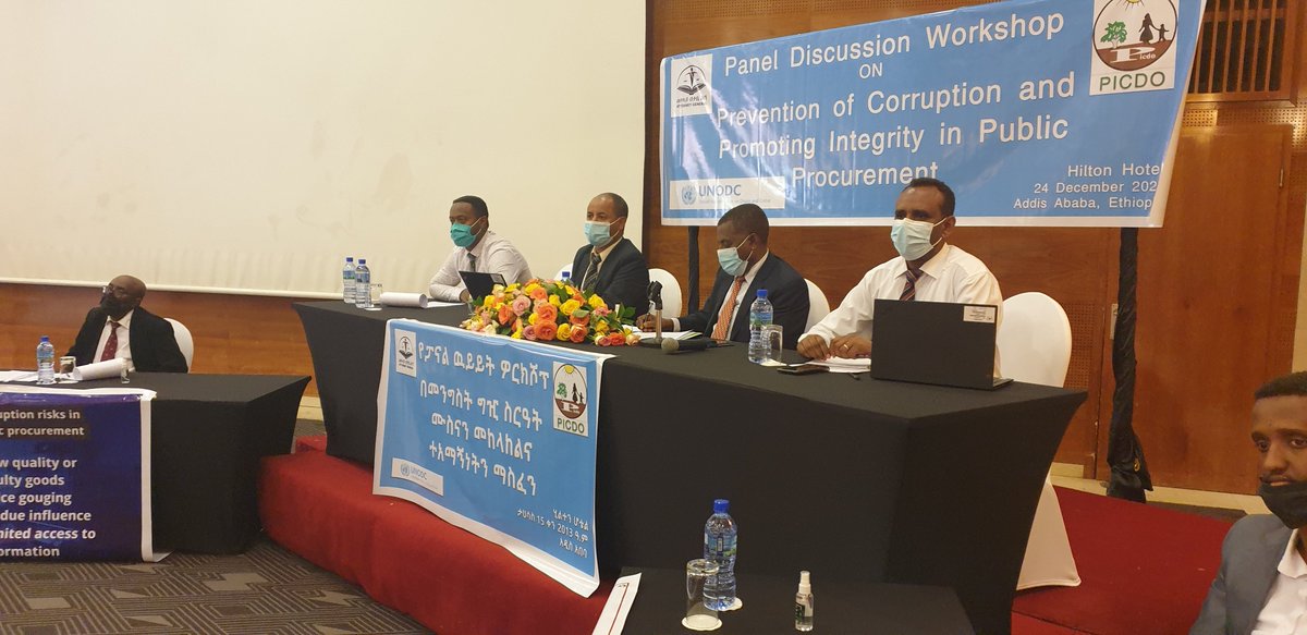 abrahamayalewg1's tweet photo. Presented on #UNCAC in a Panel Discussion Workshop on Prevention of #Corruption and Promoting Integrity in #PublicProcurement, organised by Progress Integrated Community Development Organization (#PICDO), a #CSO and @FAGEthiopia and supported by @UNODC through @FCDOGovUK https://t.co/JU684esTe5