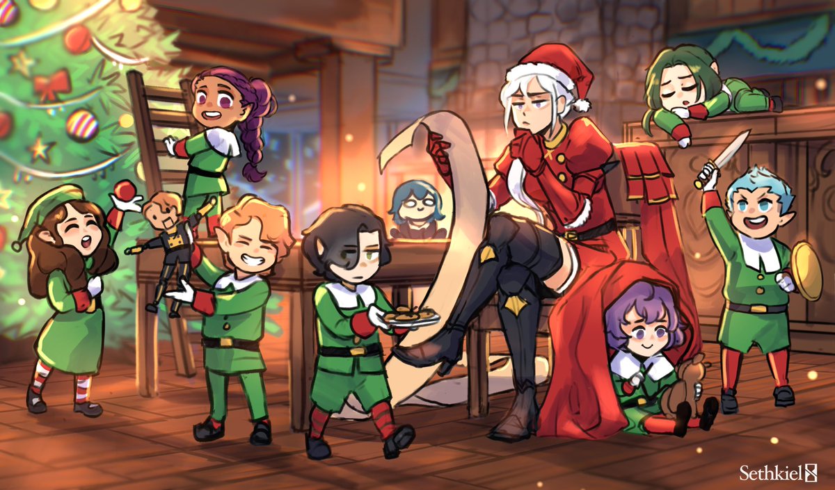 sethkiell's tweet photo. Happy Holidays!🎄 from Santa Edelgard and her elves #FE3H https://t.co/r5UKH9Usw9