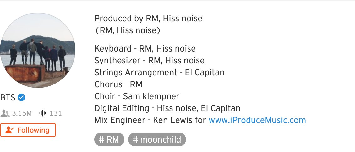 here are examples of Abyss and Moonchilds credits. BUMZU as producer, composers/lyricists in the brackets. Moonchild with Joon as lead producer and composer/lyricist, Hiss Noise as his second.