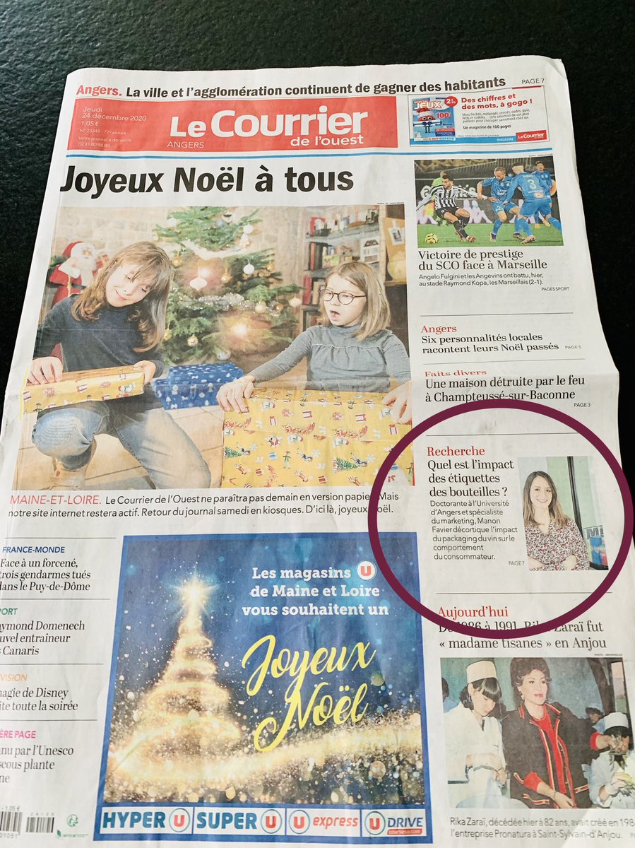 François Pantin (@francoispantin) on Twitter photo Félicitations à <a href="/manon_favier/">Manon Favier</a>, doctorante ss la direction de @PantinSohier de l’<a href="/IAEAngers/">IAE Angers</a> et @franck_celhay, à la une du <a href="/courrierouest/">Le Courrier de l'Ouest</a> de ce 24 décembre ! Et merci <a href="/FRACLA49/">François LACROIX</a> pour cet article à consommer sans modération !
<a href="/UnivAngers/">Université d'Angers</a> <a href="/IAEFRANCE/">IAE FRANCE</a> Félicitations à <a href="/manon_favier/">Manon Favier</a>, doctorante ss la direction de @PantinSohier de l’<a href="/IAEAngers/">IAE Angers</a> et @franck_celhay, à la une du <a href="/courrierouest/">Le Courrier de l'Ouest</a> de ce 24 décembre ! Et merci <a href="/FRACLA49/">François LACROIX</a> pour cet article à consommer sans modération !
<a href="/UnivAngers/">Université d'Angers</a> <a href="/IAEFRANCE/">IAE FRANCE</a>