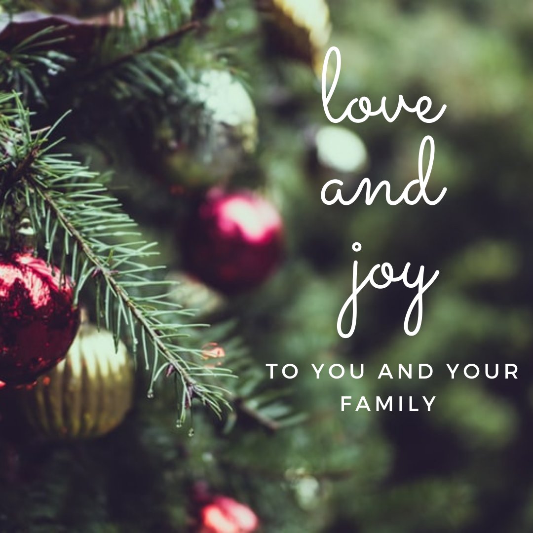 Happy Holidays to all of our followers, customers, and employees. Sending love and joy your way as we celebrate another holiday together.