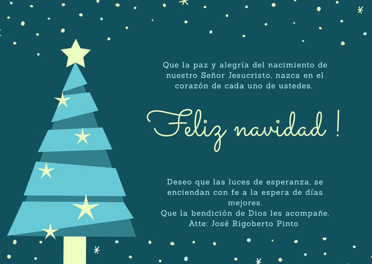 RigoPinto1's tweet photo. La Navidad  es un tiempo de alegría, de intercambio y hermandad. Que este clima sea la base para encontrar la paz y la felicidad.

¡Feliz Navidad! Dios bendiga a cada uno de ustedes. https://t.co/n5yHyKvp6U