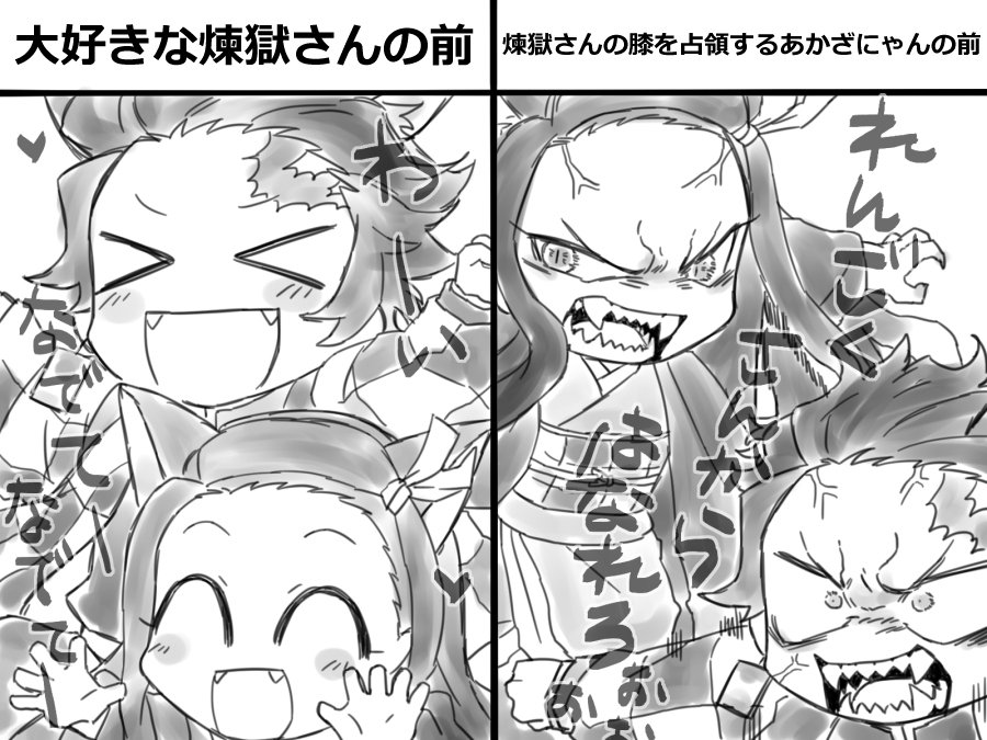 煉獄さん家のわんじろくん?とねずこにゃん? 