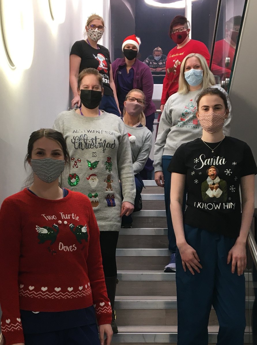 VetSpecScotland's tweet photo. Our fantastic team recently had a socially distanced Christmas event in the hospital with Secret Santa gifts, Christmas Jumper wearing (raising money for charity) and a Best (worst?) Christmas Sock competition! https://t.co/DpcJGRC6K4