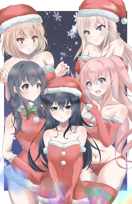 わたモテメリークリスマス!#わたモテ#watamote#クリスマスイラスト 