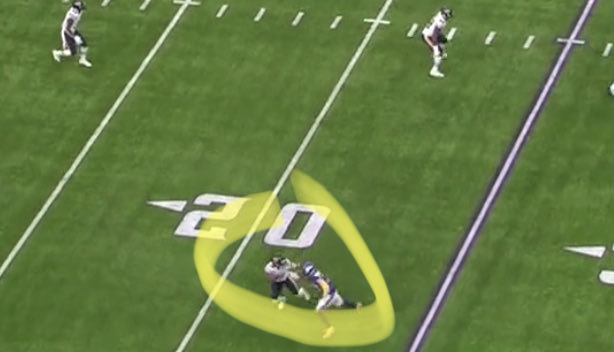 Here Vildor is on Thielen and frustrates him into yelling at the ref because Kindle forces him LEGALLY to sidelines. Look at his eyes bottom left pic, he has feel for Thielen, isn’t scared of his speed, he’s watching Kurt for the ball. Love it.