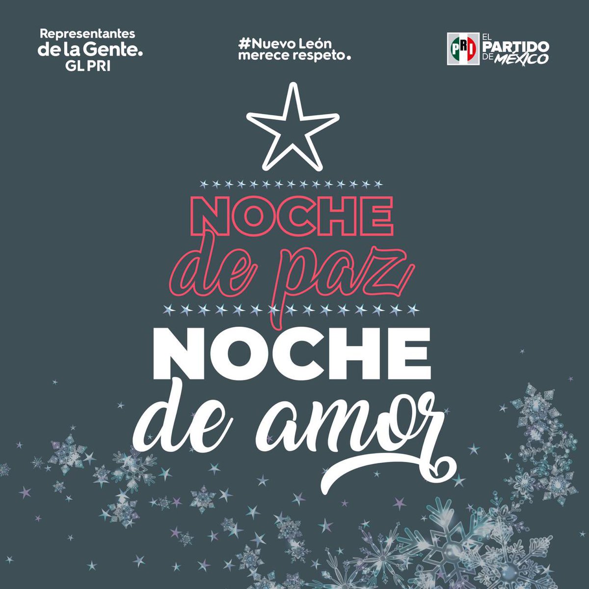 DiputadosPRI_NL's tweet photo. Disfruta y vive esta Noche Buena en familia.
Hoy es un buen momento para recordar lo bonito del ayer y para proponer cรณmo saldremos adelante todos juntos, ยกen familia!
#NocheBuena #RojaNavidad #CuentaconElPRI #RepresentantesDeLaGente #GLPRI https://t.co/mnwleYcvsn
