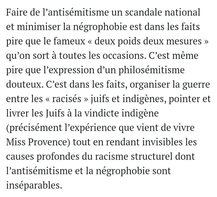 Rafael_Eyth's tweet photo. Sur le blog @Mediapart de madame Bouteldja, un torchon antisémite répugnant sur l'affaire Miss France.
La faute aux sionistes ? La faute à Miss Provence qui assume ses origines israéliennes ? Une instrumentalisation des juifs contre les noirs ??? https://t.co/Hsdz08WYOz