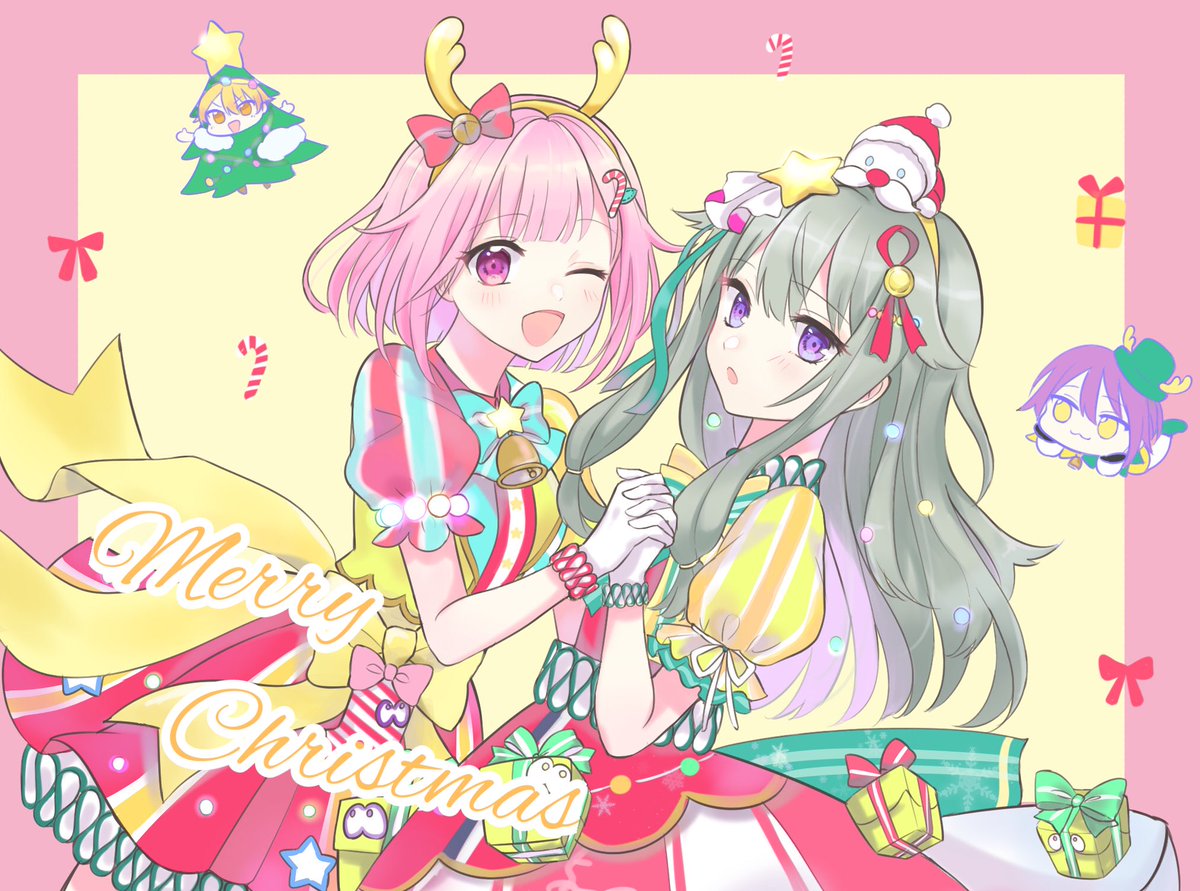 「メリークリスマスわんだほーい!!
#prsk_FA 」|ぽにょのイラスト