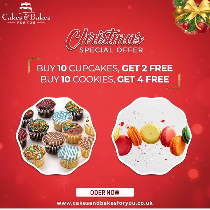 CakesandBakes14's tweet photo. We have special offer for you in this Christmas.

Buy 10 cupcakes and get 2 cupcakes free, buy 10 Cookies and get 4 Cookies absolutely free!

We are delivering in Manchester! To know the areas, click: https://t.co/CyxKVWf65q
.
.
 https://t.co/M43CdfYFDJ
.
.
.

#cakesandbakes https://t.co/oNU7z9QnW3
