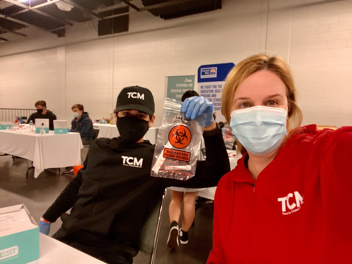 The teenager and I decided the best way to get in the Christmas spirit was to help others. Packaging Covid tests with <a href="/unitedwayoc/">OC United Way</a> and 360 Clinics. We estimated our output - 1400 tests prepped. #SomeGoodNews <a href="/tcmpub/">Teacher Created Materials</a> #mytcm