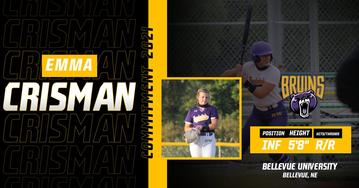 Tbird_softball's tweet photo. Congratulations to 2021 SS @Emma_Crisman34 on her commitment to @BruinsSoftball1!! We are so proud of you and your hard work!! https://t.co/jxRzoj714s