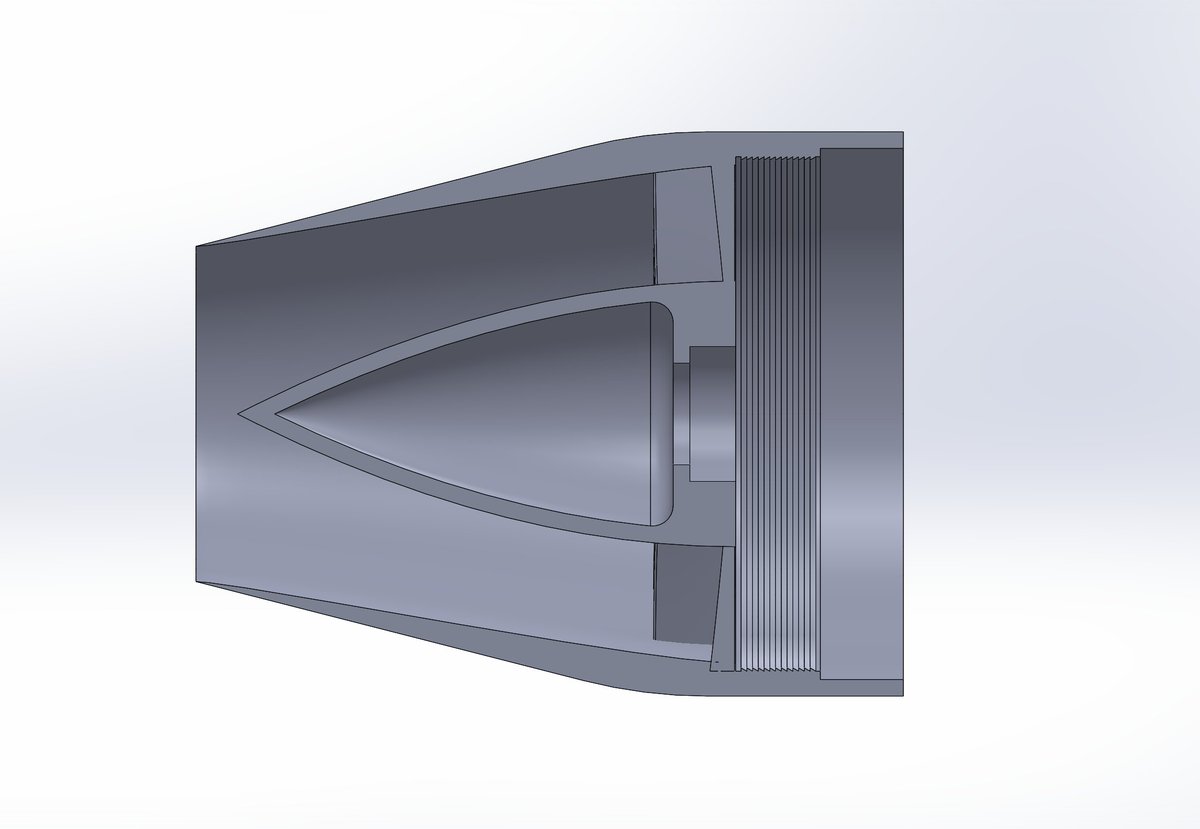 at high speeds, incoming flow must be restricted and decelerated in order to prevent choking, as the displacement of the rotor hub would accelerate the flow to mach, making the fluid very hard to work with given the fixed operating point (22KRPM is Very Slow for turbo this size)