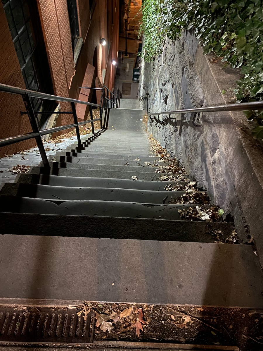 iamevltwin's tweet photo. One last haul to the last landmark all the way to Georgetown. The stairs from The Exorcist. 😱🤮 On the way another Apple store! Cue the creepy music.
#Marathon4codebreakers
#DFIRFit https://t.co/k2LI3R4yrd