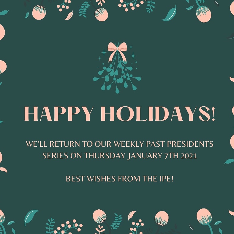 The best of the season to everyone from all of us at the IPE!