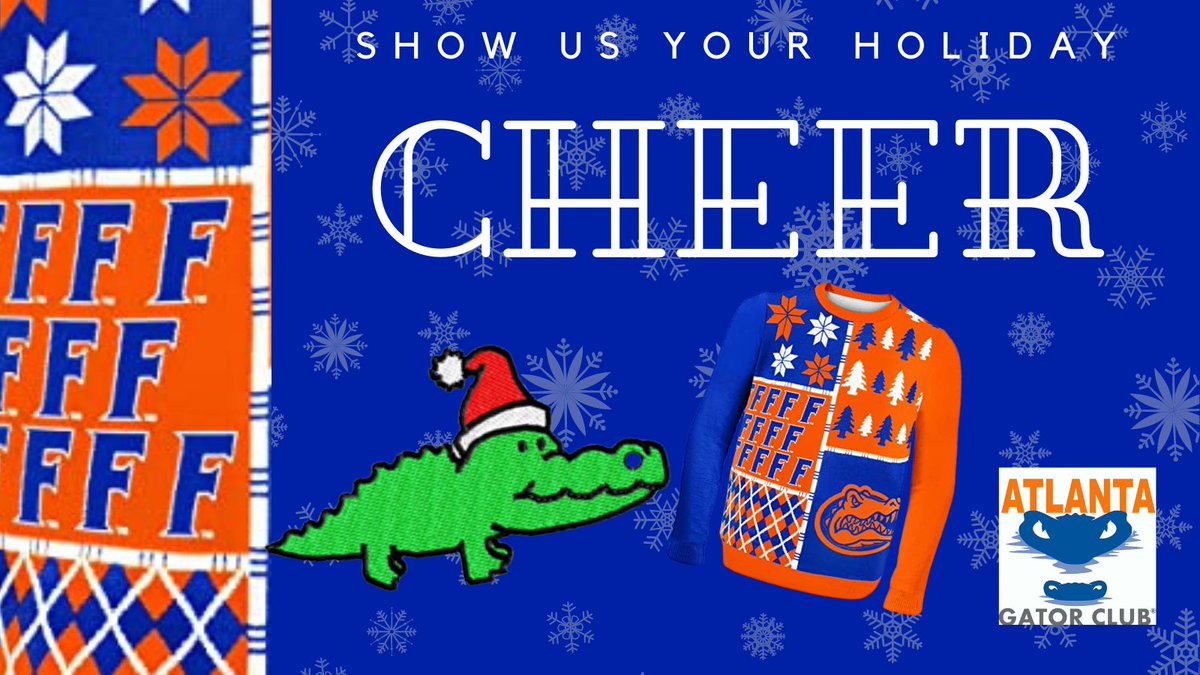 atlgatorclub's tweet photo. Tacky orange and blue sweater? Christmas tree decked out in #Gators gear? Favorite @uflorida ornament? Show us your best Gators cheer! Tag #atlgators #gatorholiday! We’ll share the best ones on our channels! https://t.co/qMmNPrFhuH