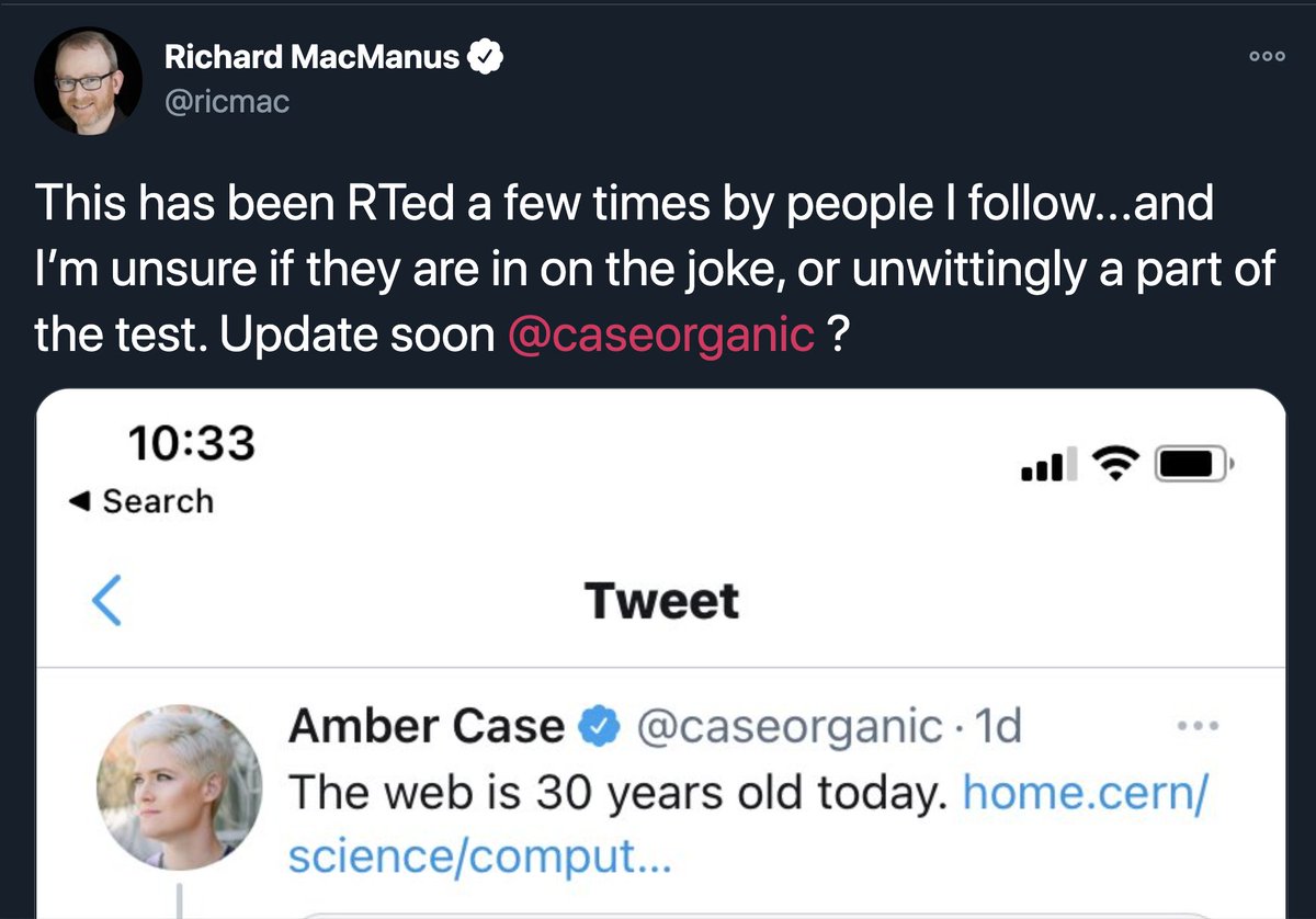 Of the responses (as of this timestamp) there are almost 400 retweets, a handful of comments, and a thousand likes. Only two of them pointed out the date discrepancy;  @edodusi and the venerable  @ricmac.