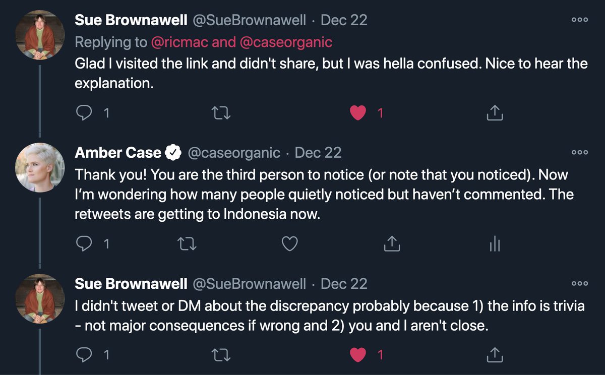  @SueBrownawell noticed the discrepancy but did not tweet about it, for two reasons -- and I quote Sue -- "1) the info is trivia - not major consequences if wrong and 2) you and I aren't close"