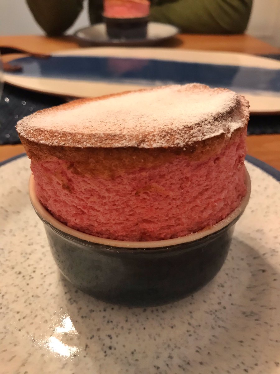 frivoliteabakes's tweet photo. Made soufflés for the first time tonight ( part of #puffschool) raspberry soufflé for Christmas Eve pudding! https://t.co/P8rLfMo5Qv