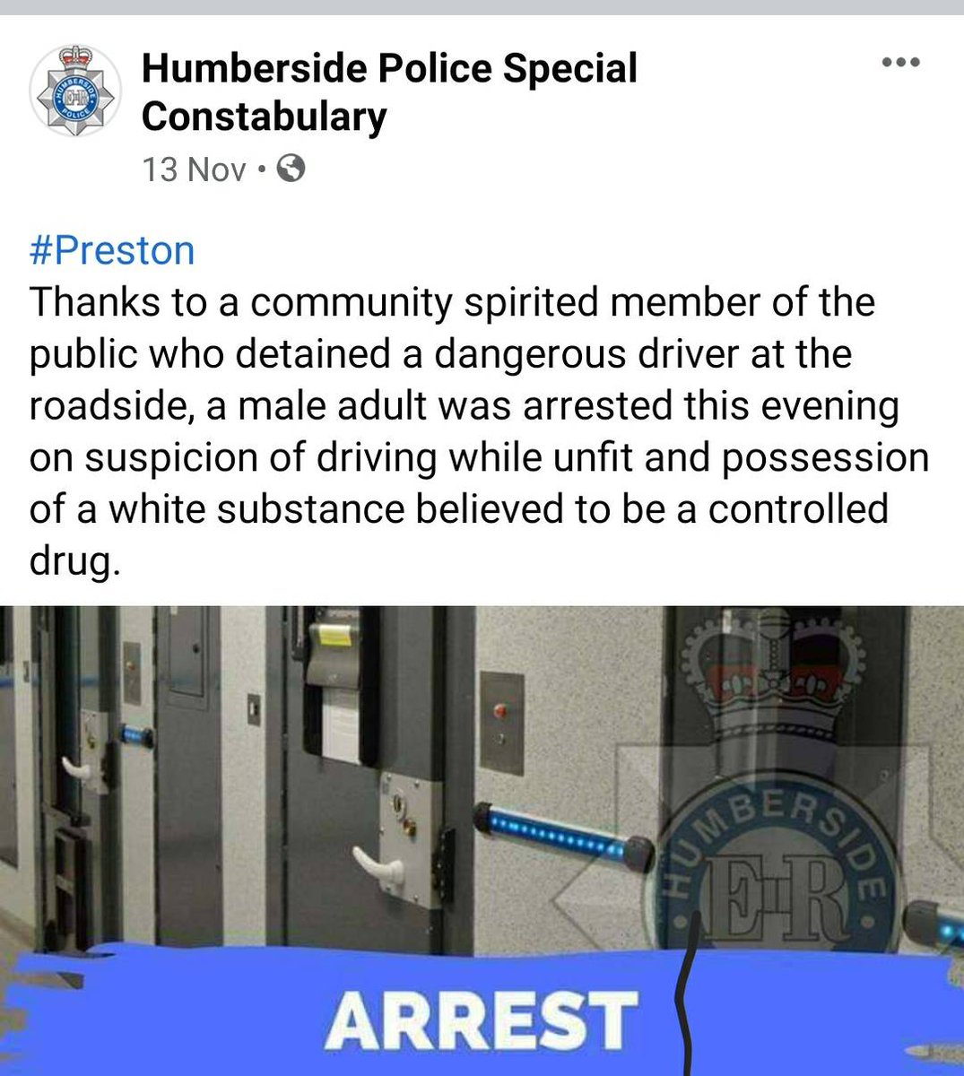 HumPolSpecials's tweet photo. Remember this one back in November? Well, the same male is now spending #ChristmasEve at Clough Road Custody locked up for the same offence by the same officer. Will he learn this time? 
Might not make Midnight Mass this year.
#SpecialContribution https://t.co/j5O6iyTItI