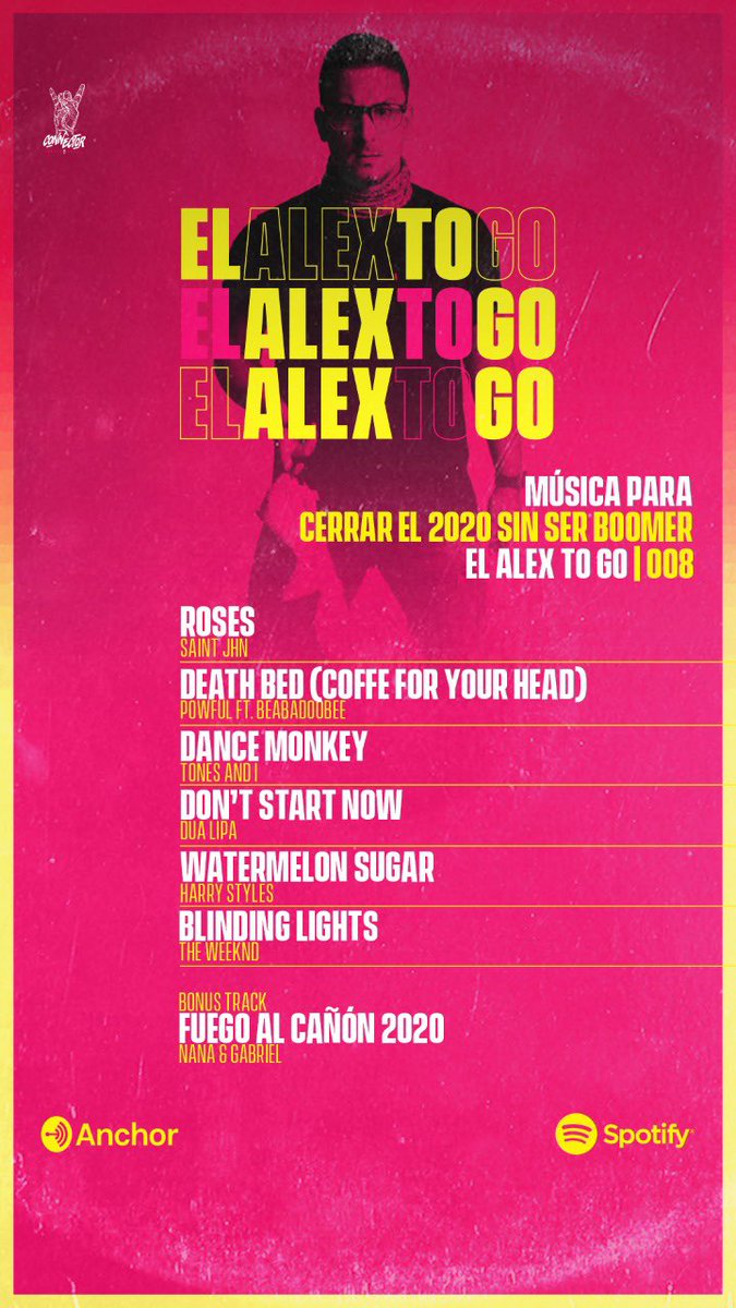 elalexgoncalves's tweet photo. Vacila el último episodio de #ElAlextoGo del año!
“Música para cerrar el 2020 sin ser Boomer”
https://t.co/qcCyXhhmPg https://t.co/uRj9vwuLxo