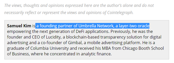 DevBot33's tweet photo. @ChainLinkGod @Cointelegraph gotta lie about the competition https://t.co/RbUEOpgJAK