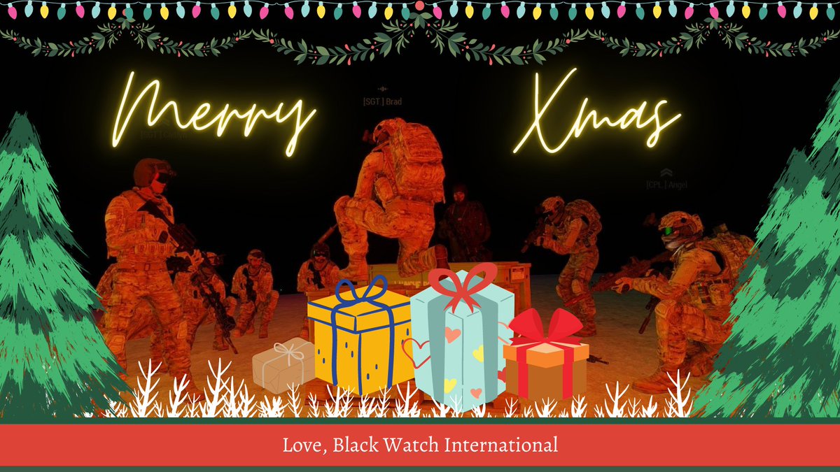 BWI_Arma3's tweet photo. Merry Xmas from everyone over here at Black Watch International! Stay safe, and happy holidays folks!

#BWINT #Arma3 @Arma3official https://t.co/a77aICNNJs