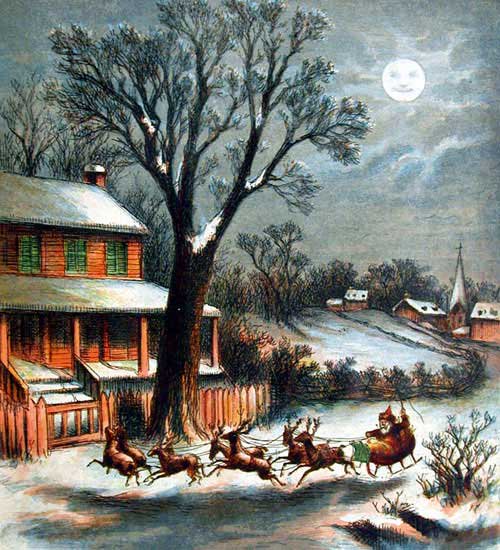 Thomas Nast's illustrations for Clement Clarke Moore's 'A Visit from Saint Nicholas', 1869:  https://www.americanantiquarian.org/Exhibitions/Christmas/nast.htm