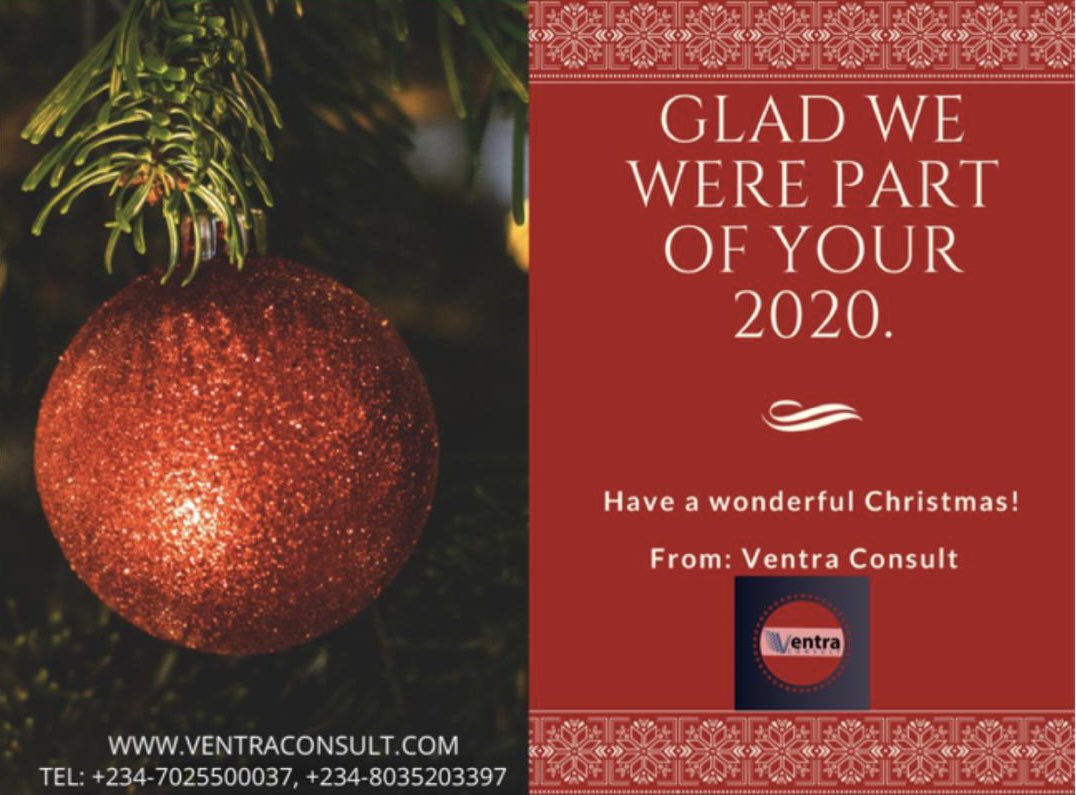 Here’s wishing you and family a reflective Merry Christmas as we urge you to observe Covid protocols.  #ventraconsult #Celebrations #Christmas <a href="/ConsultVentra/">Ventra Consult</a>