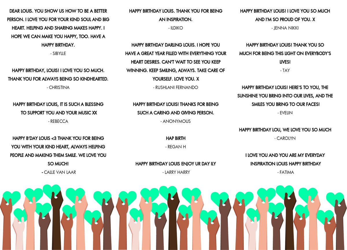 Hl Daily With Nearly 500 People Donating To Our Freemymeal Charity Drive We Ve Collected Hundreds Of Birthday Wishes For Louis Tomlinson Thank You All Once Again For All Your Donations