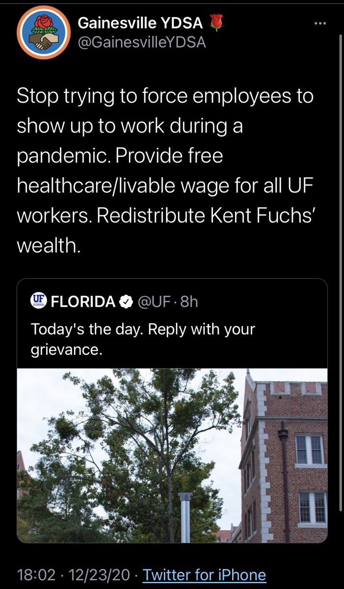 GainesvilleYDSA's tweet photo. @UF why did u delete this tweet... cowards https://t.co/9sK7ofgB7o