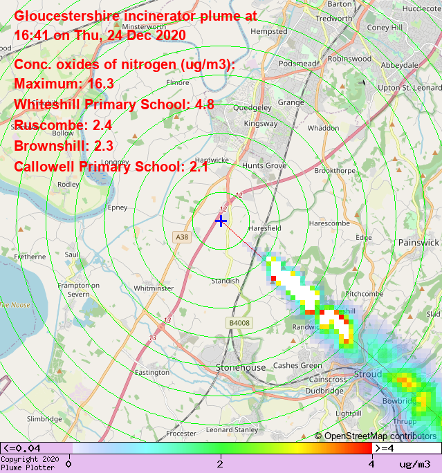 plumeplotter's tweet photo. Latest Gloucestershire incinerator plume plot, 16:41 24/12/20 #Ruscombe #Brownshill #Rodmarton https://t.co/mtbEc3uClI https://t.co/zcs3iX9GAz