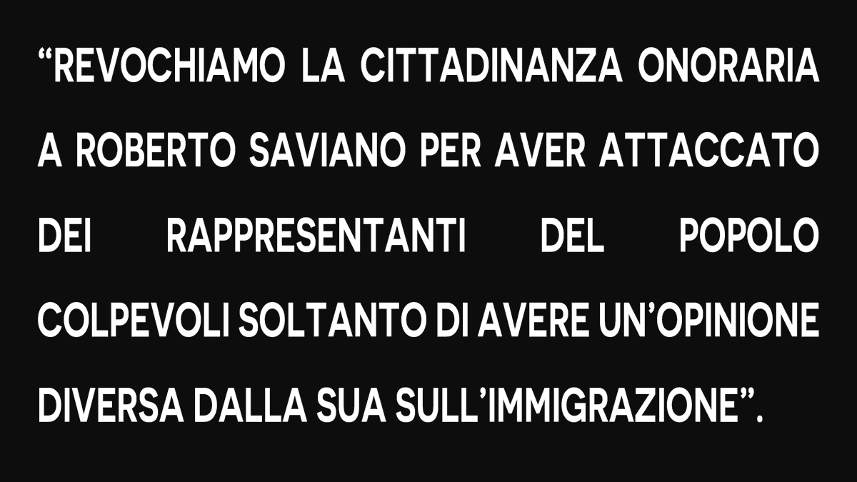 robertosaviano's tweet photo. Il messaggio è chiaro e pericoloso: chi critica il nostro capo perde la cittadinanza. #Verona #Saviano https://t.co/gzwK6B5mkV