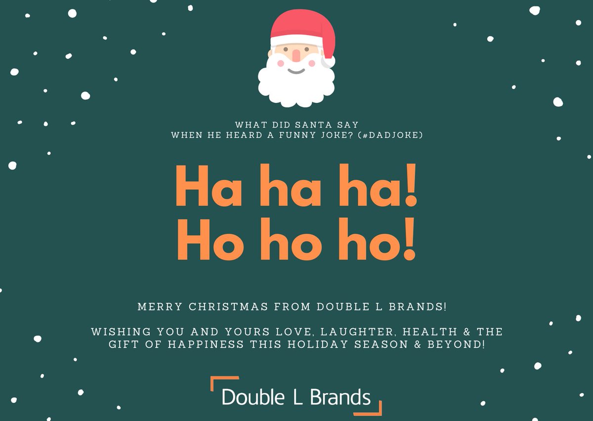 DoubleLBrands's tweet photo. Merry Christmas from Double L Brands! 🎄 

Wishing you and yours love, laughter, health &amp; the gift of happiness this holiday season &amp; beyond! 🙌 https://t.co/skN18cj4gI